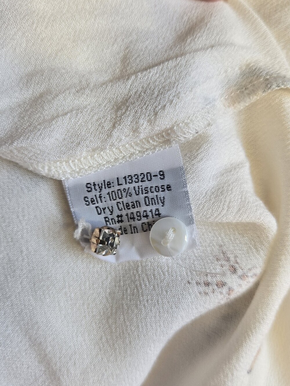 Johnny Was Ivory Button-Down Shirt with Face Print-Size M - Picture 3 of 9